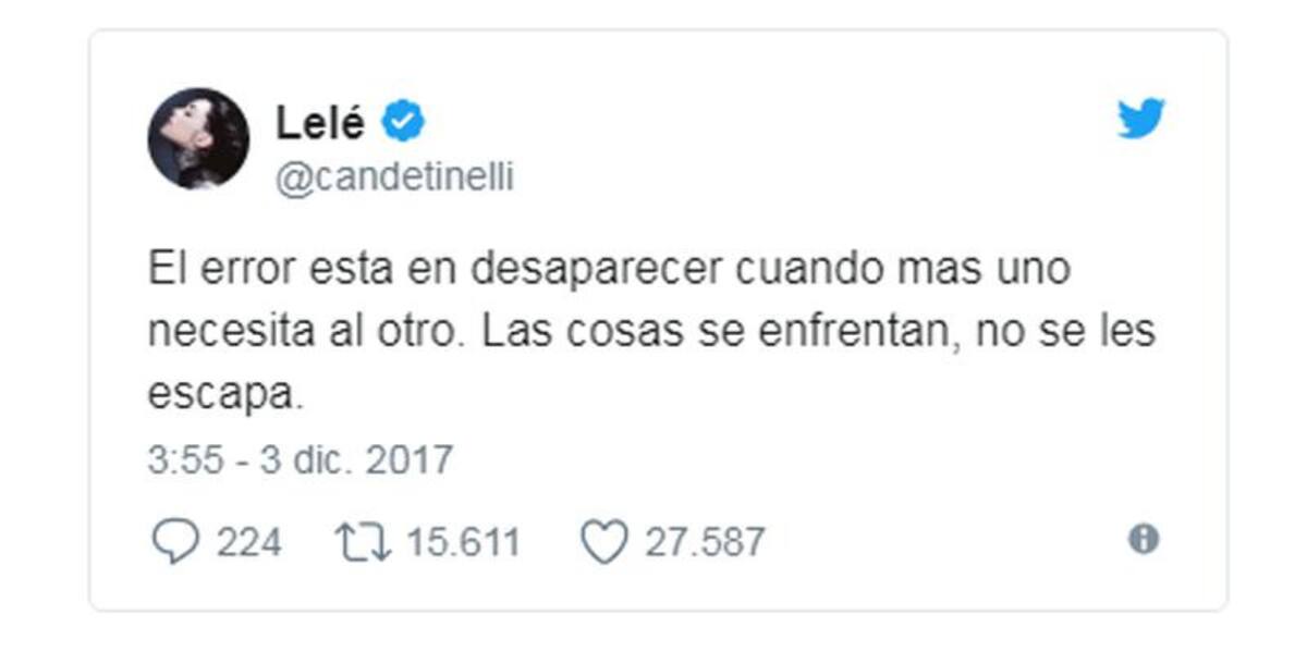 Tuit - Cande Tinelli y Franco Masini - Twitter