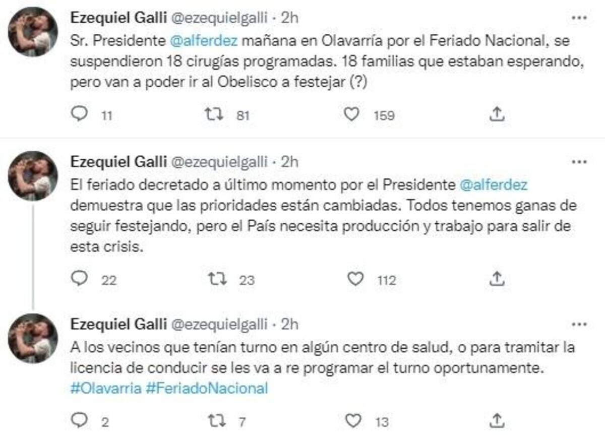 Tuit por feriado nacional