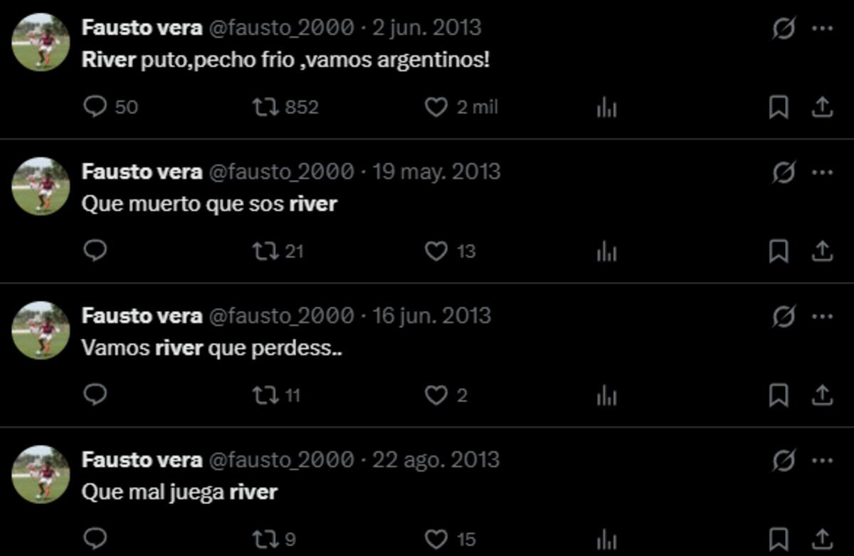 Tuits de Fausto Vera sobre Boca.