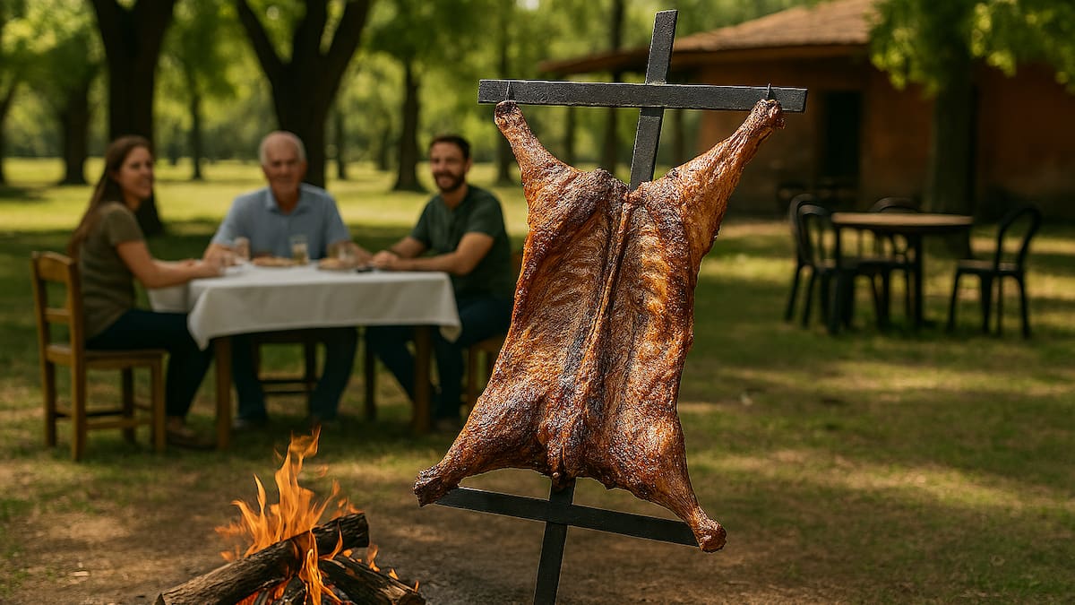 A solo una hora de CABA: el pueblo bonaerense donde el asado a la cruz es un ritual y el tiempo se detiene