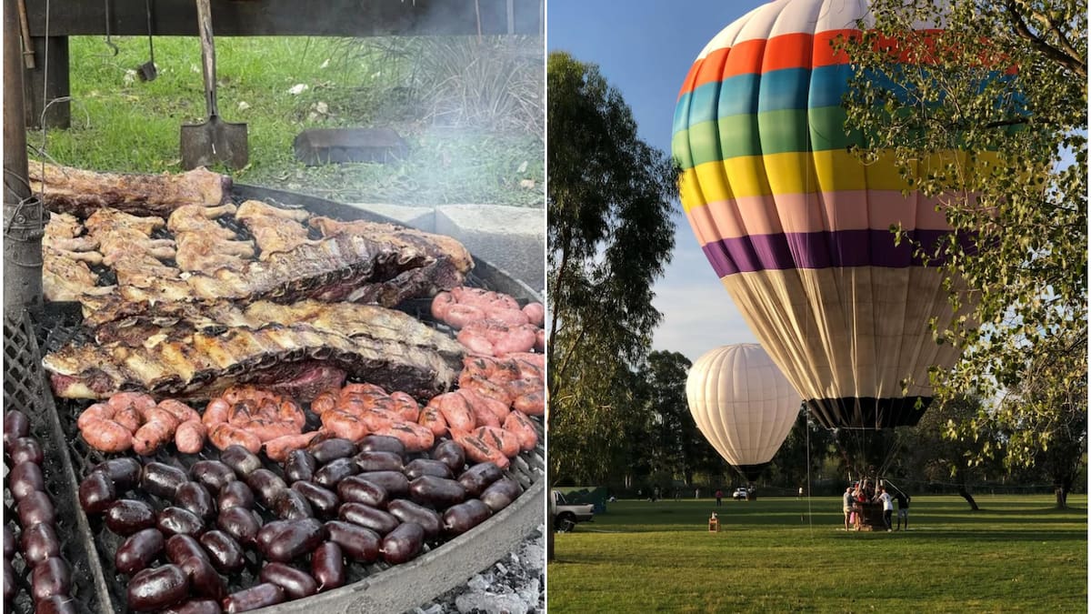 Asado libre y bautismo en globo