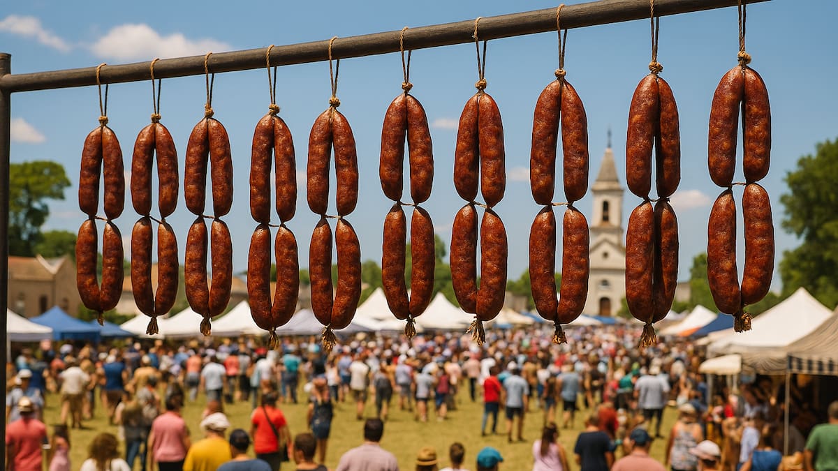 A 500 km de CABA: el pueblo bonaerense que comparten tres municipios y donde se celebra la Fiesta del Chorizo Seco
