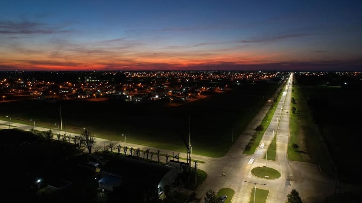 La ciudad de Pehuajó a la noche