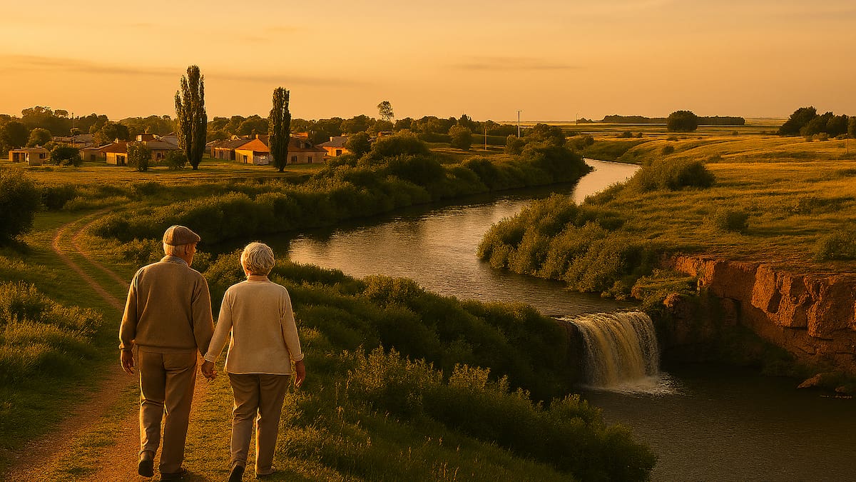 Chau estrés: el pueblito bonaerense ideal para jubilados que combina campo, río y cascada