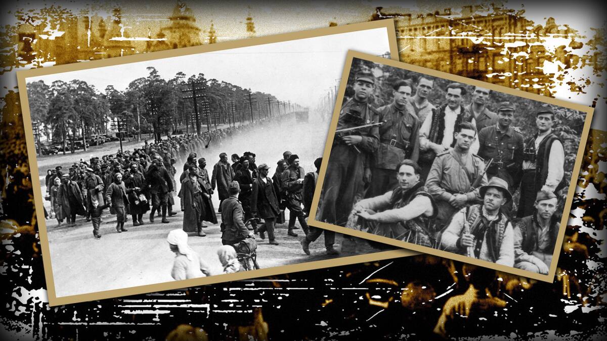 Ucranianos escapan de las fuerzas soviéticas. Resistencia ucraniana. Foto: 26 Historia / Canal 26.
