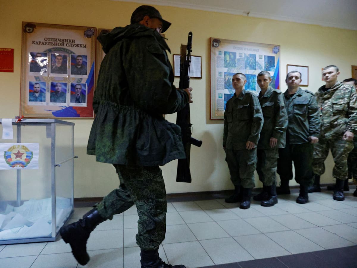Último referéndum de anexión de regiones de Ucrania a Rusia. Foto: Rtve Rusia