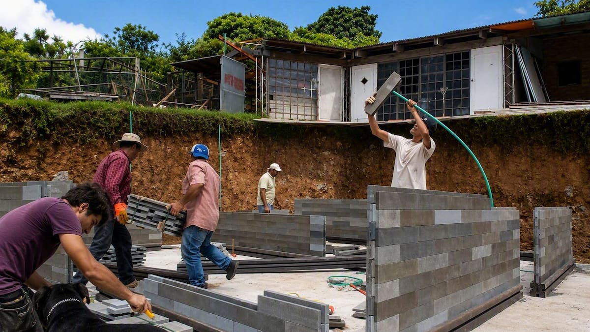 Bloques de plástico que se encastran como piezas de “Lego”: así funciona el sistema que permite construir casas en solo cinco días