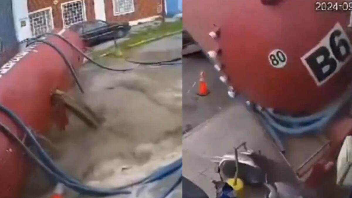 Un camión atmosférico volcó y derramó su contenido en Mar del Plata. Foto: captura