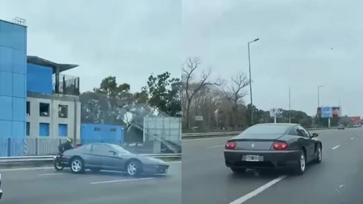 Un conductor, a bordo de una Ferrari, realizó maniobras peligrosas en plena autopista Lugones. Foto: NA.