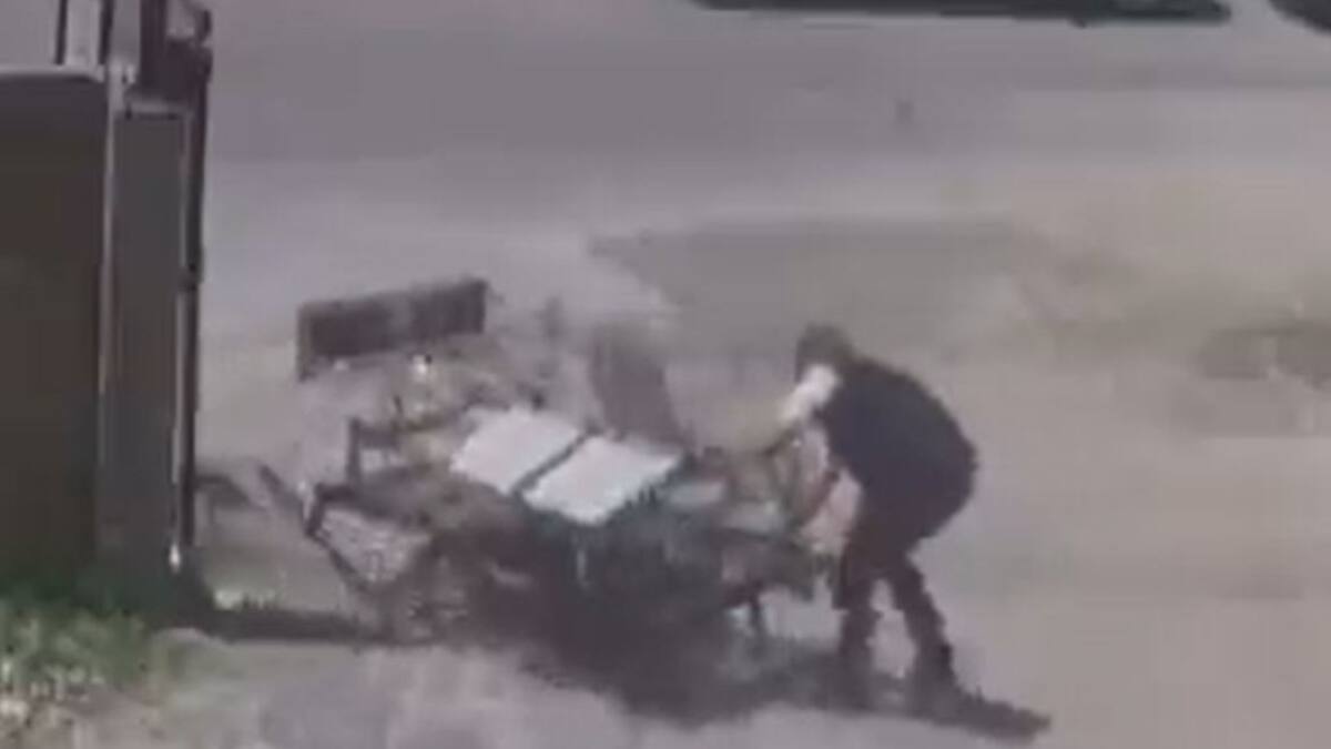 Un cuidador se robó una cama ortopédica de un hospital de La Plata. Foto: captura de video.
