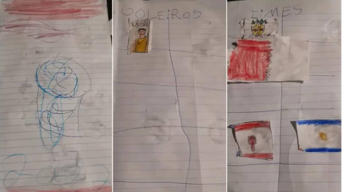 Un nene dibujó su propio álbum de figuritas_Gentileza G1