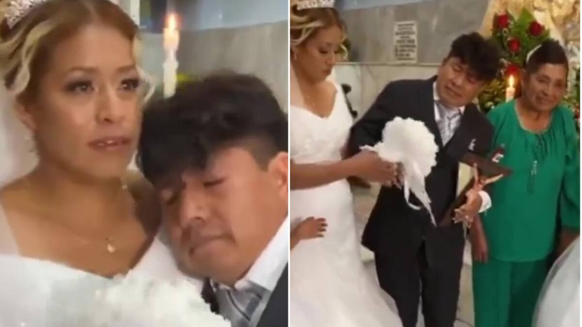 Un novio llegó borracho a su boda. Fotos: capturas de video