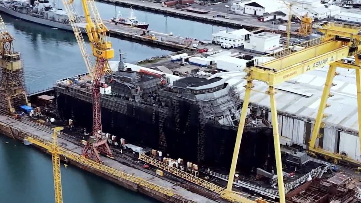 Hito naval: un país de Sudamérica lanzó un buque multipropósito para operar en la región de la Antártida