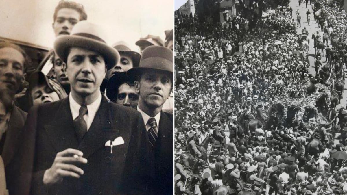 Una de las últimas fotos tomadas a Gardel y su última despedida. Fotos: Archivo General de la Nación.