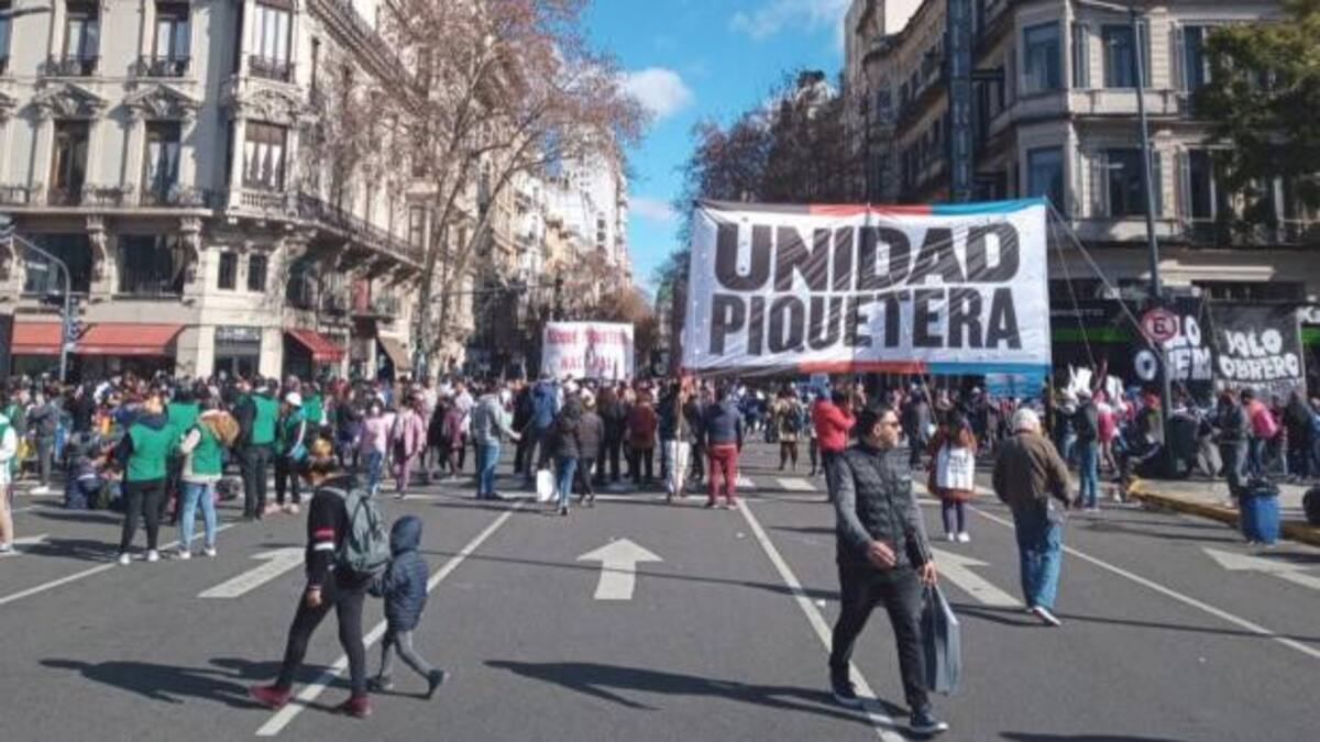 Unidad Piquetera, movilización de este martes. Foto: NA.