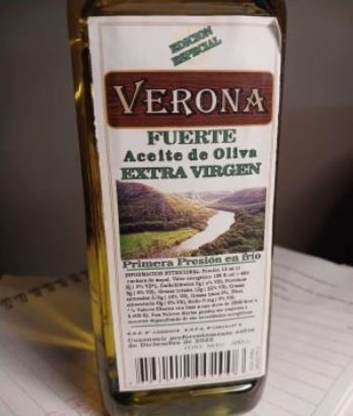Uno de los aceites de oliva prohibido por ANMAT. Foto: ANMAT.
