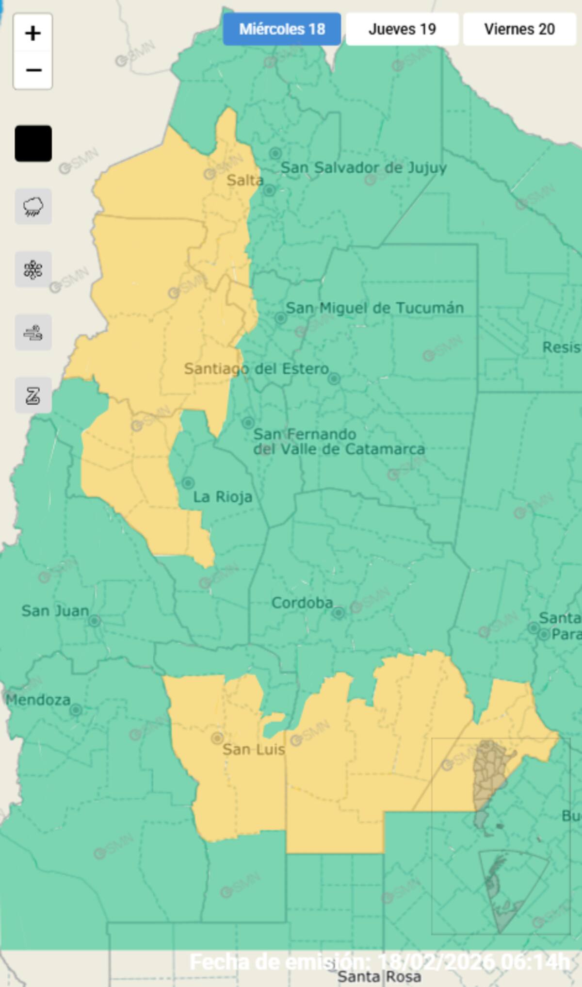 Varias provincias de Argentina están bajo alerta por tormentas.