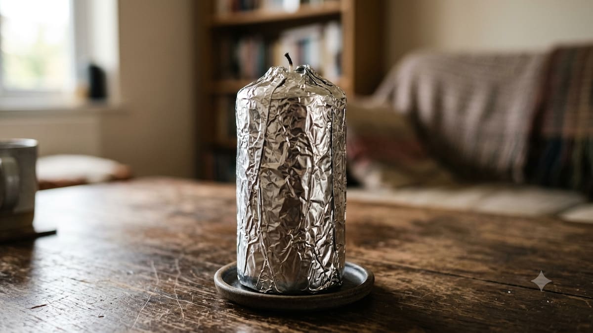 Envolver una vela en papel aluminio: para qué sirve el tip viral que muchos recomiendan