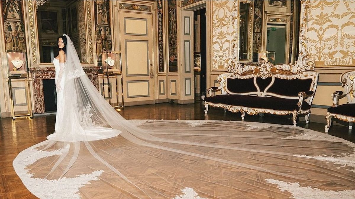 Vestido de boda de Oriana Sabatini. Foto: redes sociales.