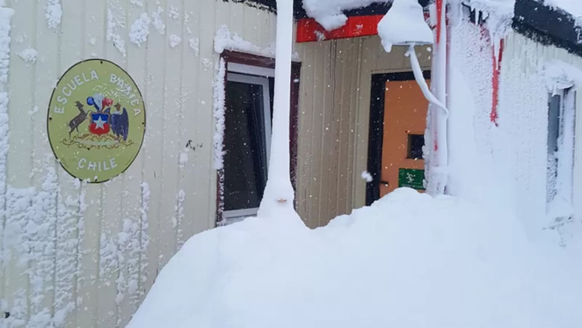 Villa Las Estrellas, ciudad antártica chilena. Foto X @desde_1965