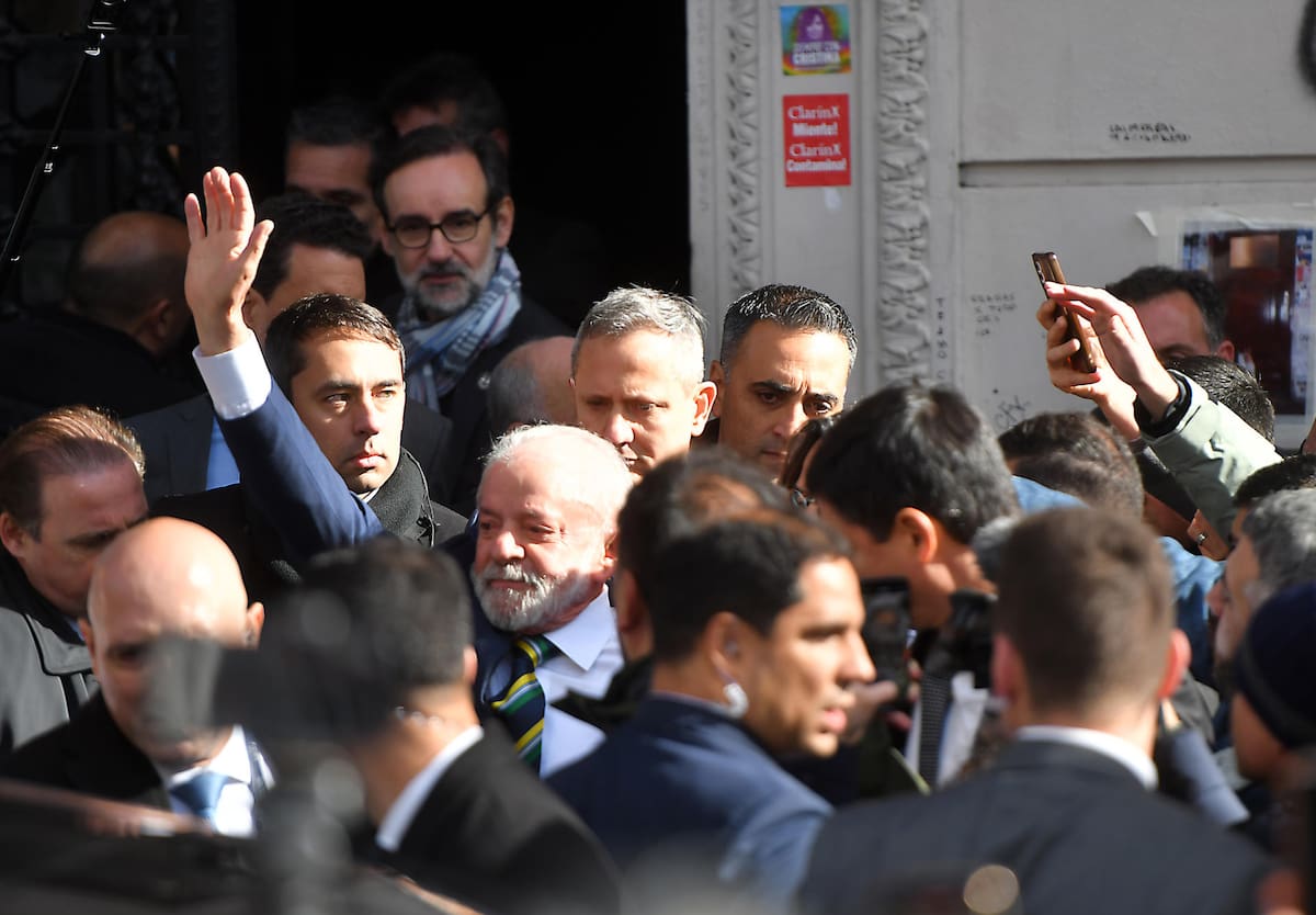 Visita de Lula da Silva a Cristina Kirchner en su casa de Constitución.