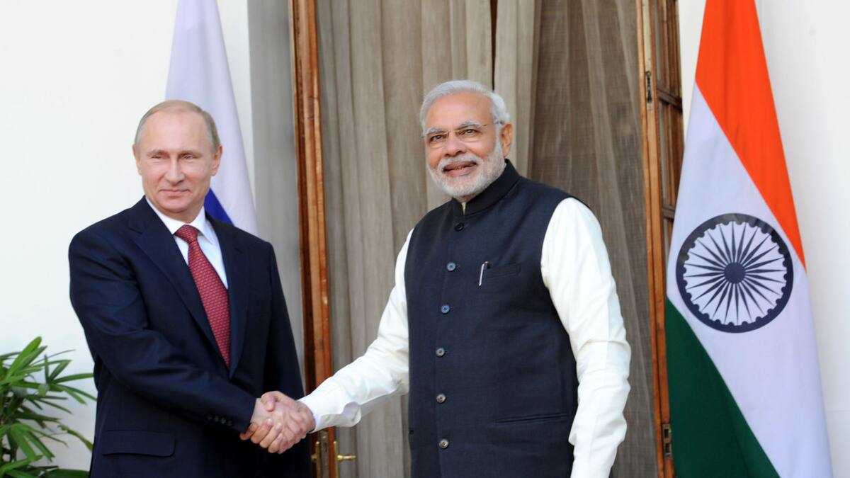 Vladimir Putin y Narendra Modi.