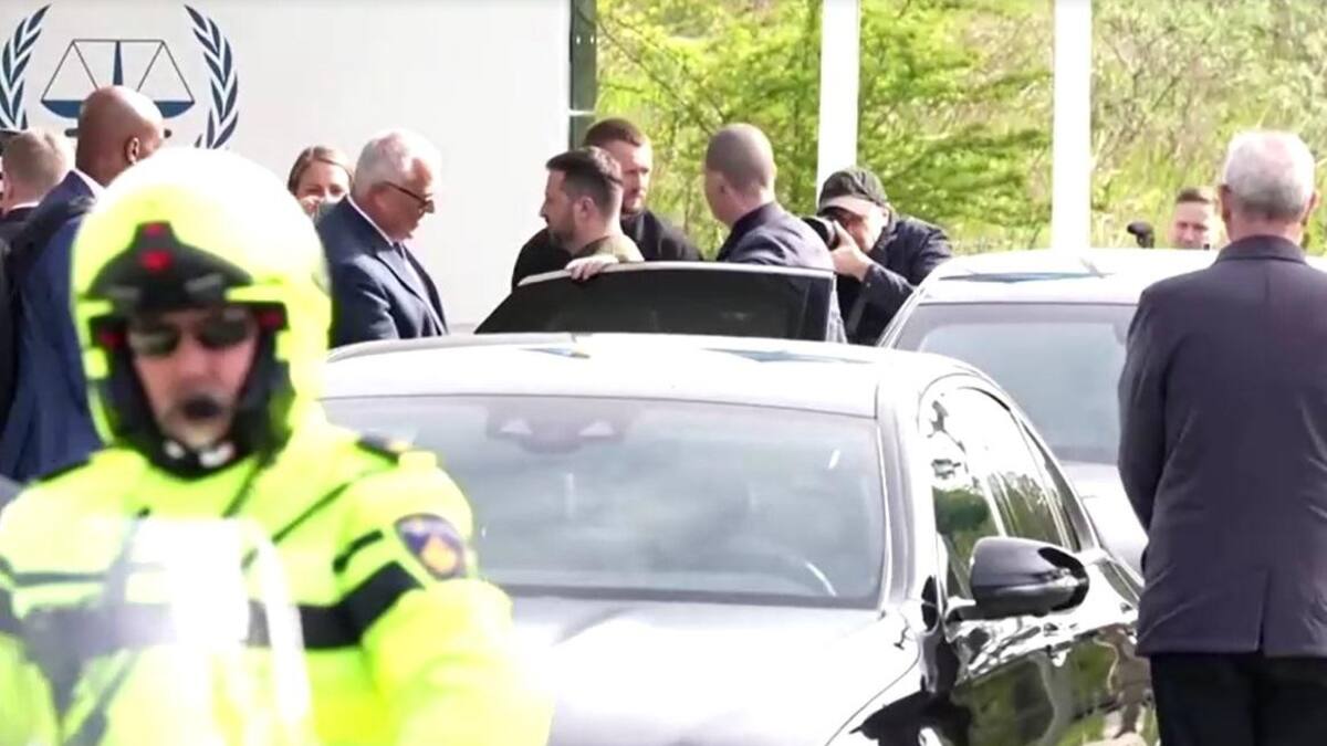 Volodimir Zelenski, Corte de La Haya, visita, foto captura video Reuters