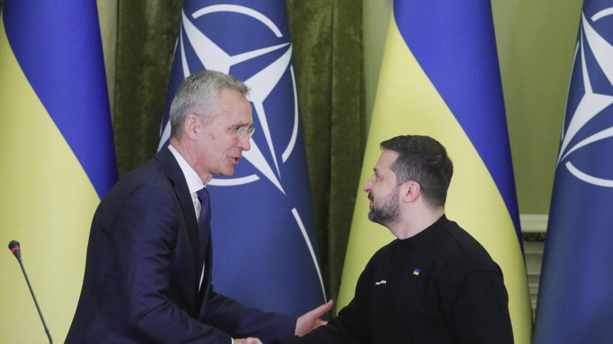 Volodimir Zelenski en la cumbre de OTAN. Foto: EFE