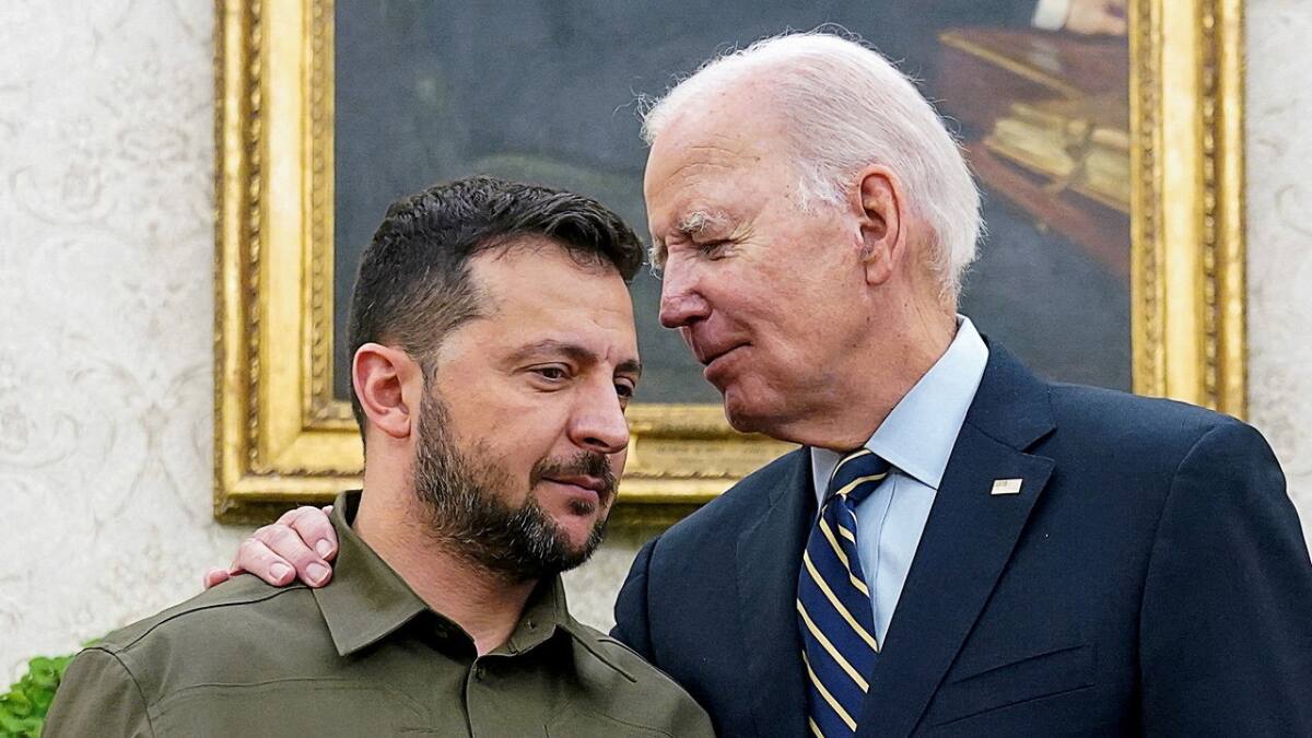 Volodimir Zelenski y Joe Biden. Foto: Reuters.