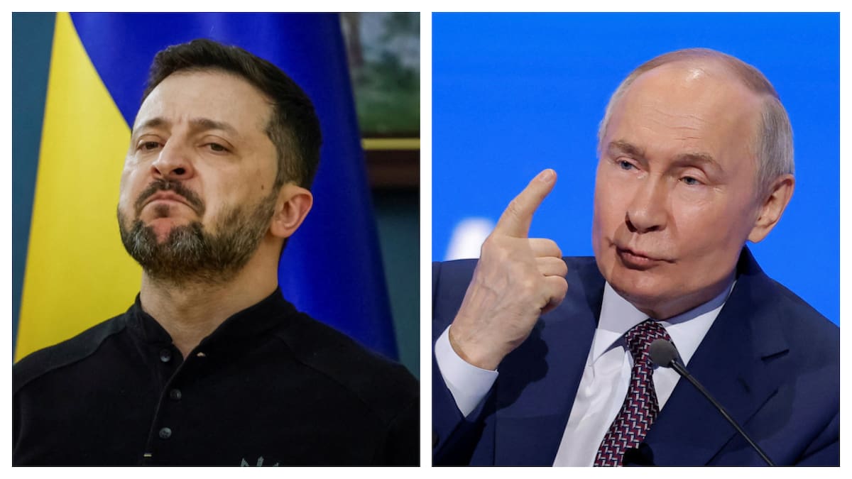Volodímir Zelenski y Vladímir Putin. Foto: Reuters.