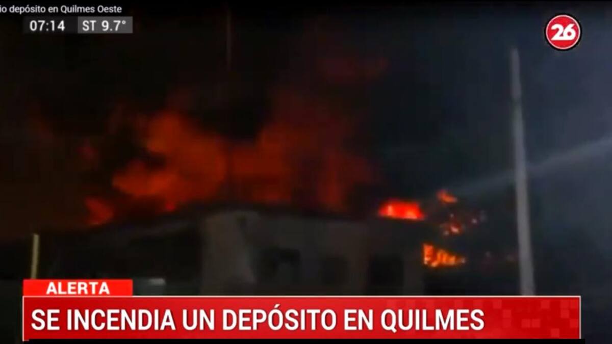 Voraz incendio en Quilmes, Canal 26