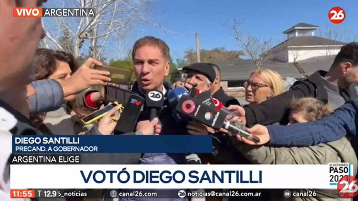 Votó Diego Santilli. Foto: Canal 26.