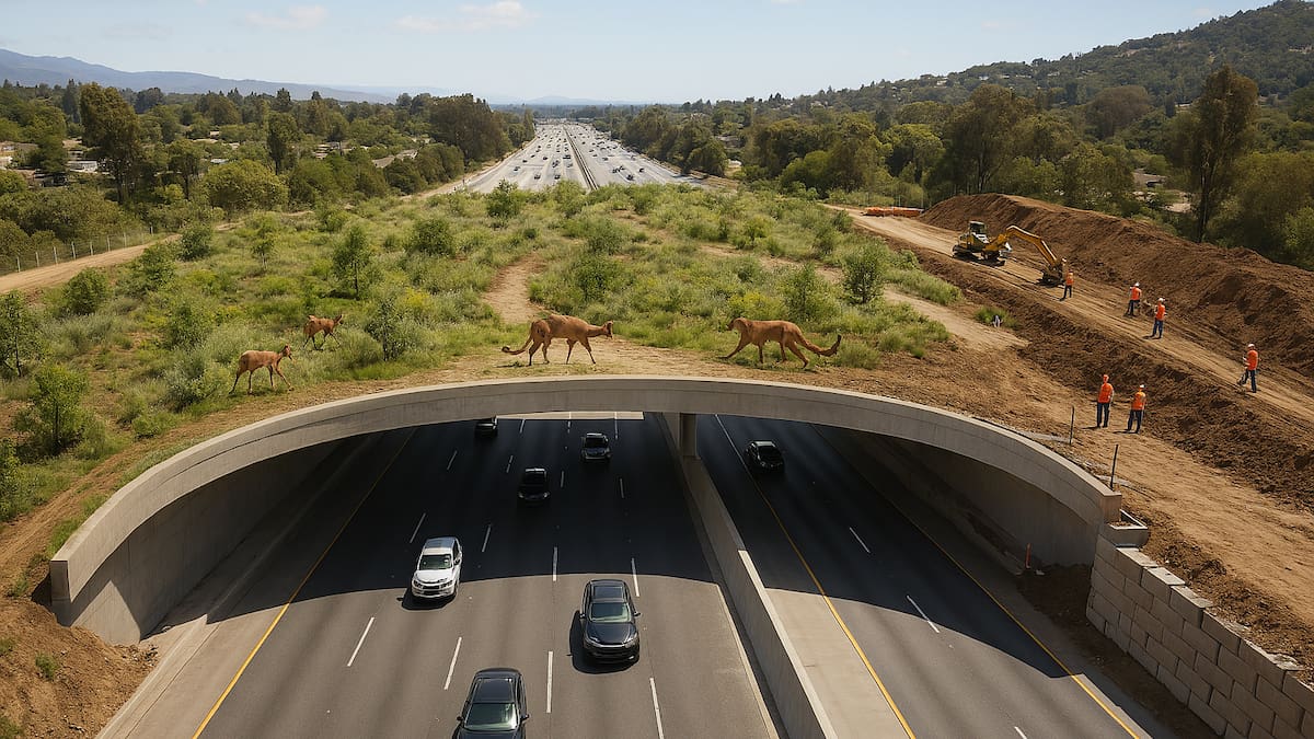 Nuevo hito en la ingeniería ecológica: así funciona el puente para animales más grande del mundo diseñado para salvar especies