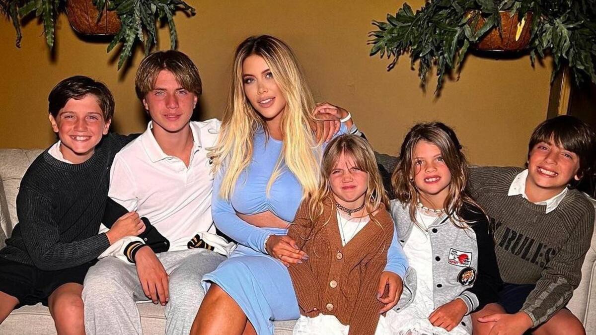 Wanda Nara junto a sus cinco hijos en Punta del Este. Foto: Instagram @wanda_nara.
