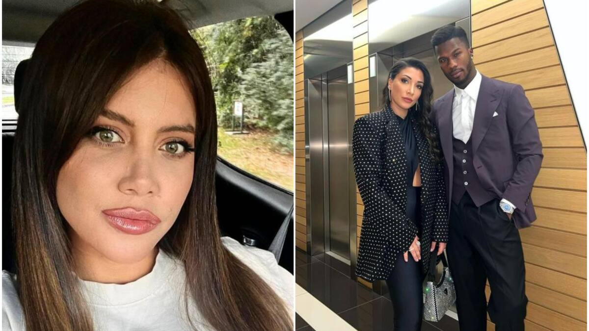 Wanda Nara, Simona Guatieri junto a Keita Baldé. Fotos: Instagram.