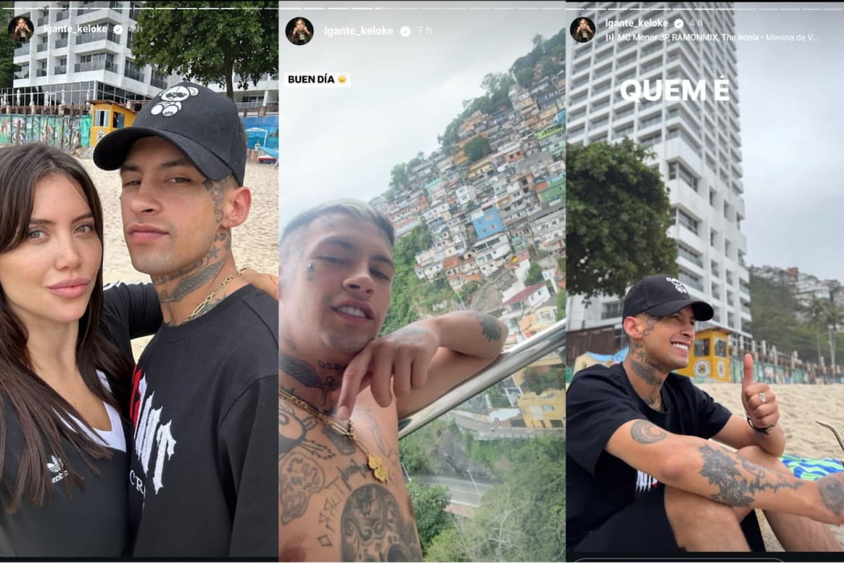 Wanda Nara y L-Gante de vacaciones en Brasil. Foto: Instagram.