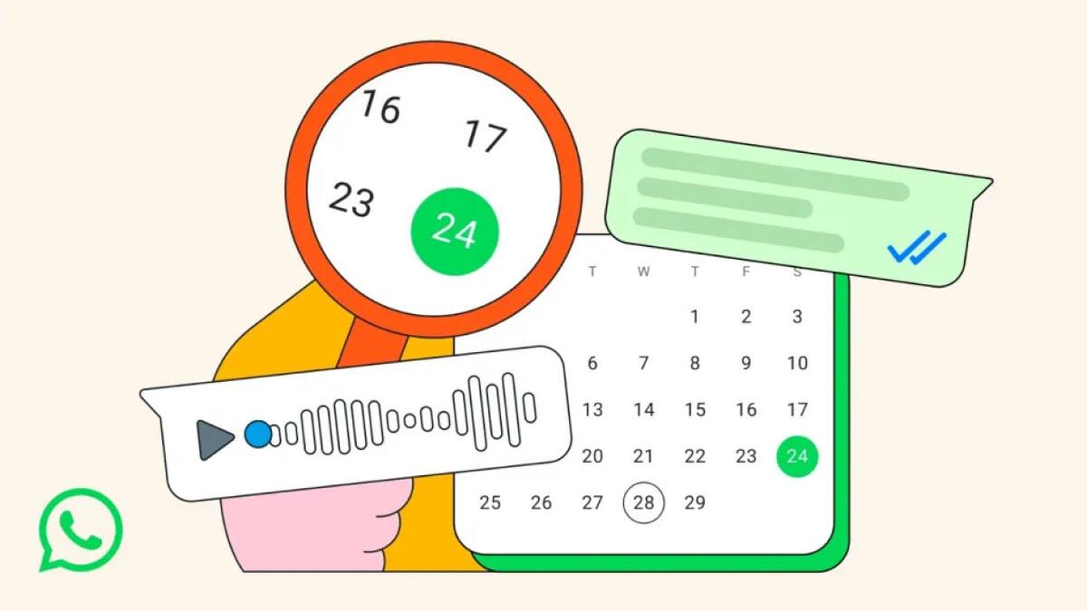 WhatsApp activa una función para buscar mensajes por fecha. Foto Meta.