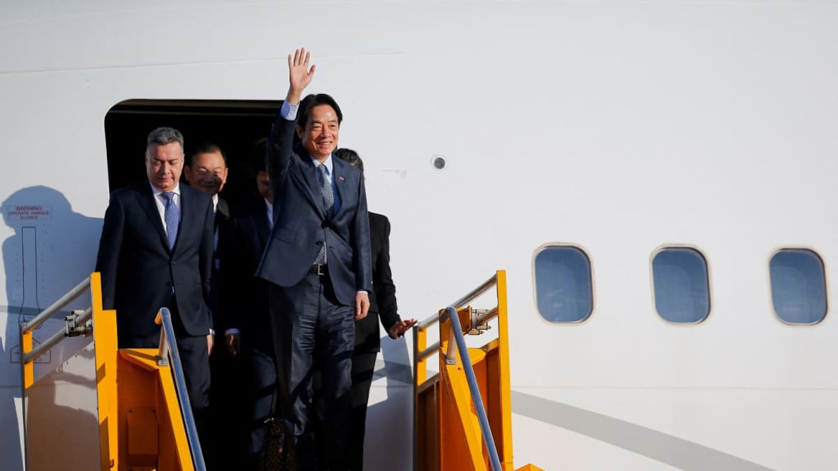William Lai en su llegada a Paraguay. Foto: Reuters.