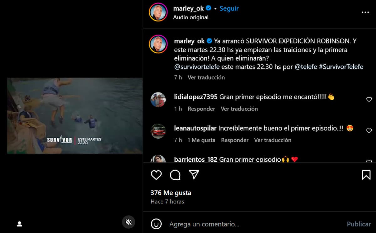 Ya empezó “Survivor, Expedición Robinson”. Foto: Instagram.