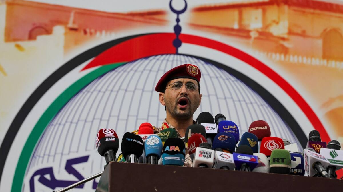 Yahya Sarea, portavoz de los hutíes. Foto: Reuters.