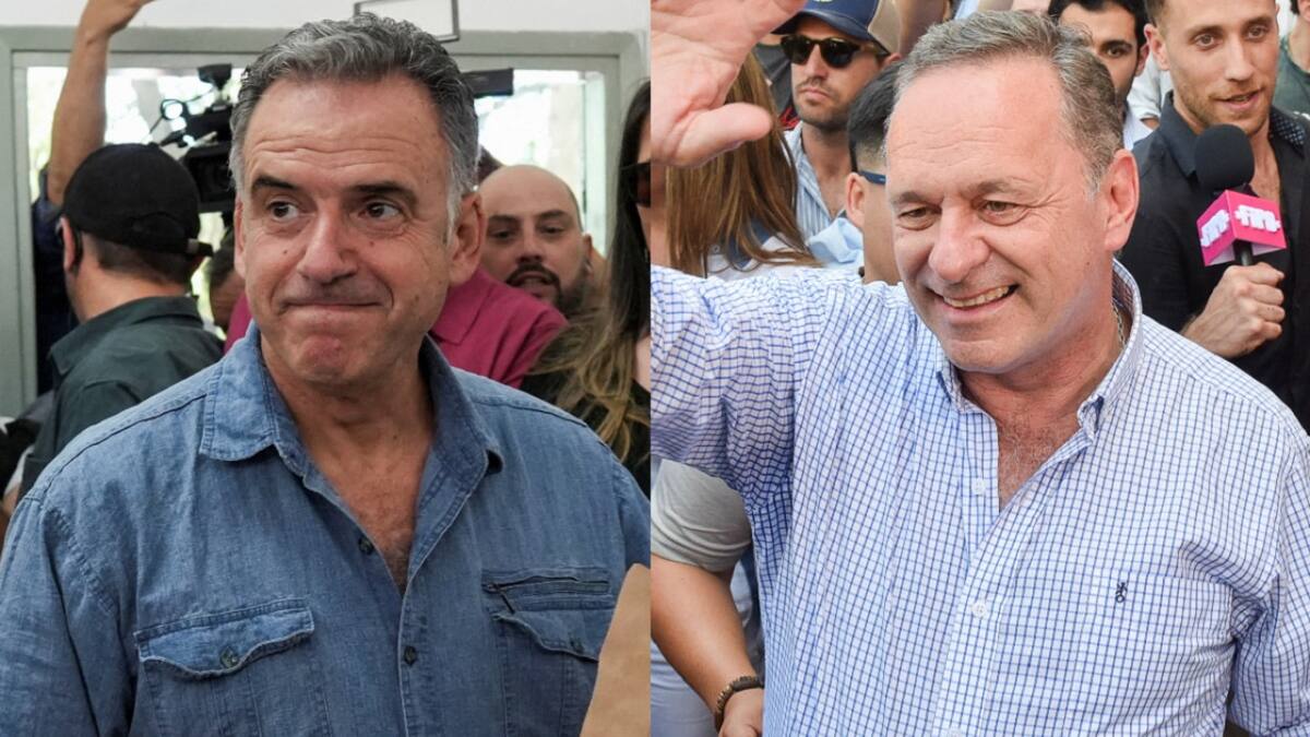 Yamandú Orsi y Álvaro Delgado; elecciones en Uruguay. Fotos: Reuters